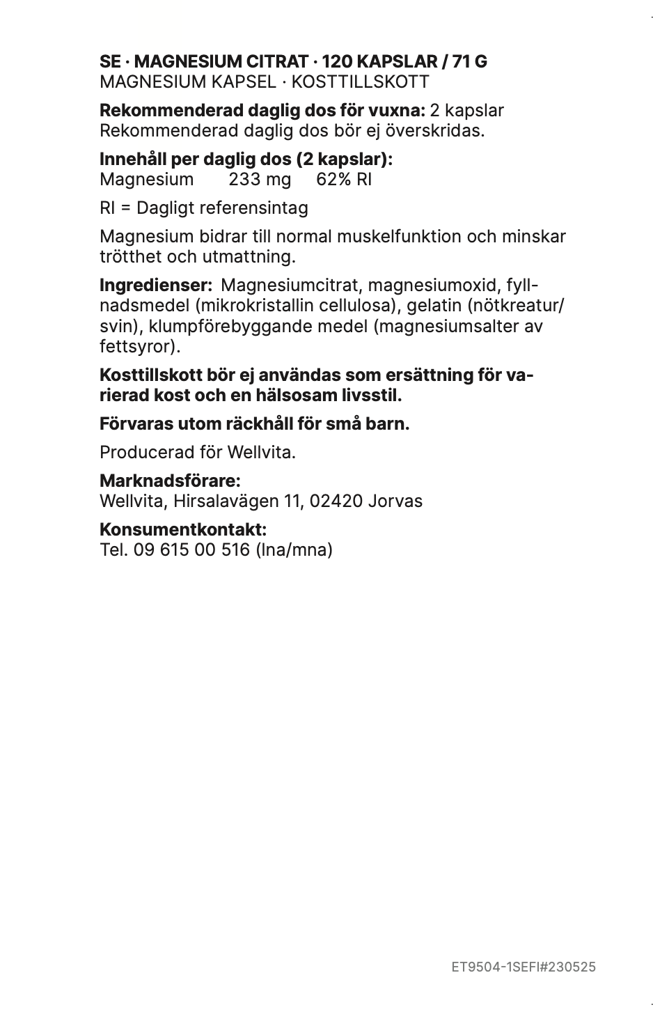 Magnesium Sitraatti