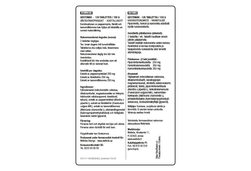 Gestomax tuotepakkaukset